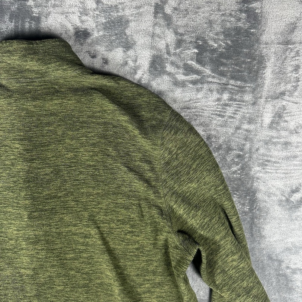 Eddie Bauer Quarter Zip Pullover Men's Large Green Heathered Fleece Jacket - Picture 13 of 16